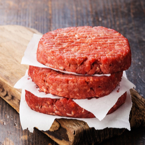 Ground beef patties 1/3 lb each 2 patties/ pack